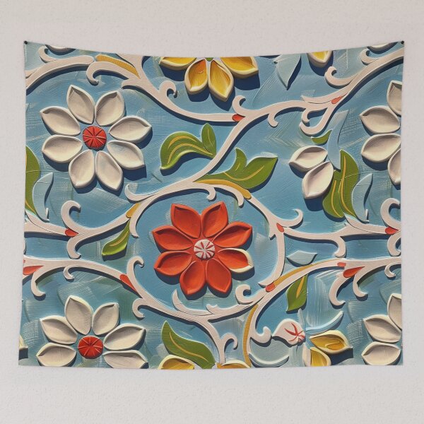 Aperçu de l'œuvre Arabesque Florale - Bas-Relief Botanique Coloré créée et vendue par Nicholas Panek.