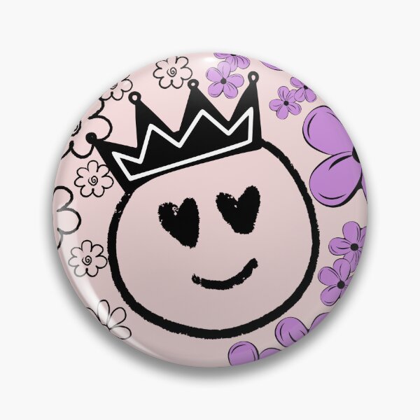 Item preview, Floral and smiley emoji in crown. designed and sold by Chicas-wonder.