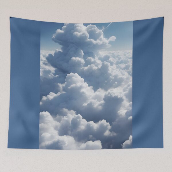 Item preview, blue gray cloud painting sleep poster ideas wall art home living decor badroom designed and sold by naivnoia.