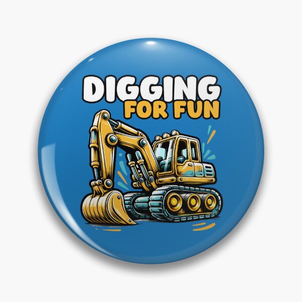 Item preview, Yellow Excavator Cartoon Vehicle Funny Saying – Digging for Fun designed and sold by Infinitee8hirts.