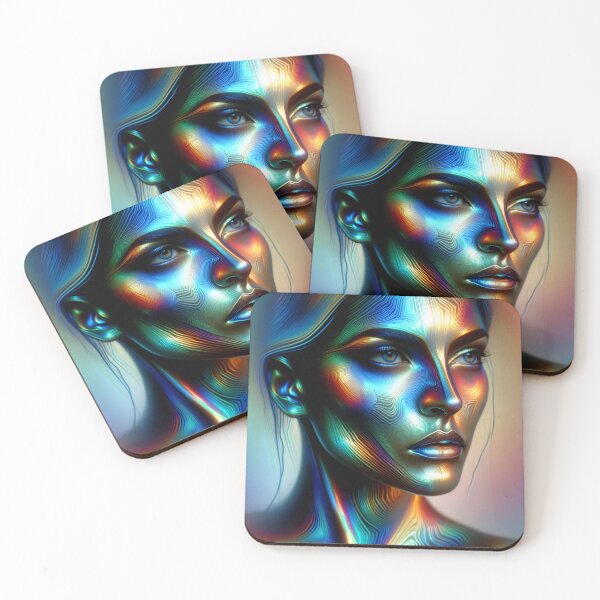 Item preview, Woman with a holographic effect, where the colors change depending on the viewing angle designed and sold by AndreaMart.