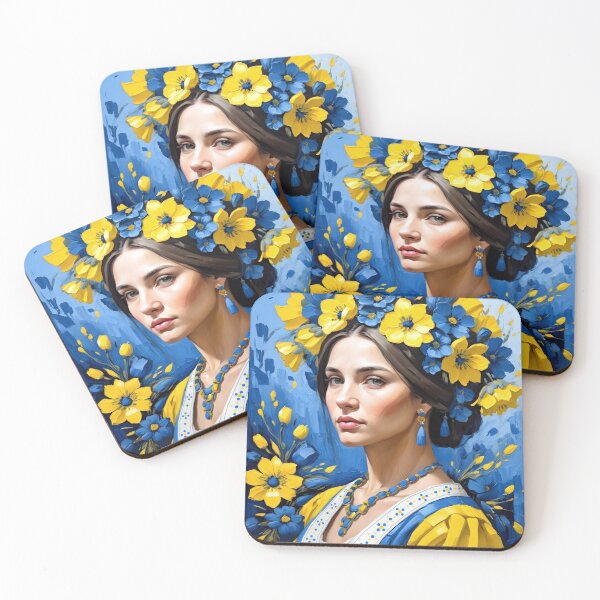 Artikelvorschau, Ukrainerin mit blauen und gelben Blumen entworfen und verkauft von IgorNevzgliad.