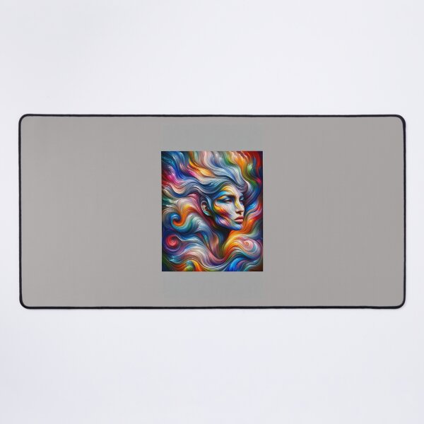 Item preview, Woman with flowing waves of colors intertwining across her face and body designed and sold by AndreaMart.