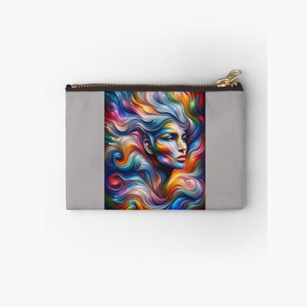 Item preview, Woman with flowing waves of colors intertwining across her face and body designed and sold by AndreaMart.