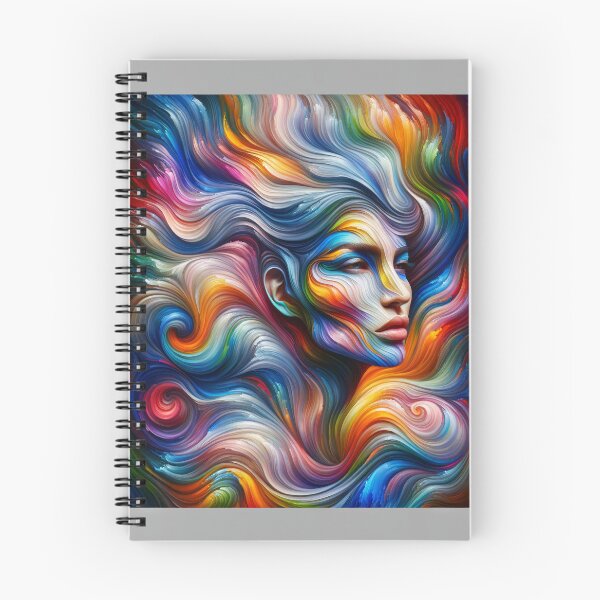 Item preview, Woman with flowing waves of colors intertwining across her face and body designed and sold by AndreaMart.