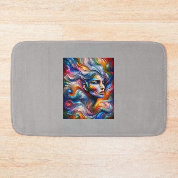 Item preview, Woman with flowing waves of colors intertwining across her face and body designed and sold by AndreaMart.
