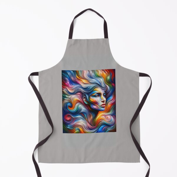Item preview, Woman with flowing waves of colors intertwining across her face and body designed and sold by AndreaMart.