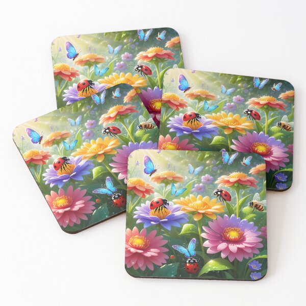 Item preview, Ladybugs flowers and butterflies designed and sold by DesignsbyVelvet.