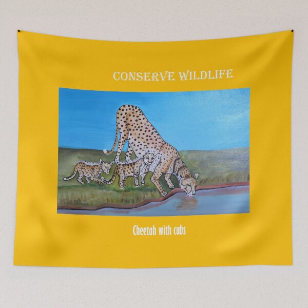 Item preview, Conserve Wildlife Conserve Cheetah with cubs designed and sold by annenambiro.