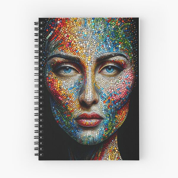 Item preview, Woman's face assembled from small colorful mosaics, creating a vibrant image designed and sold by AndreaMart.