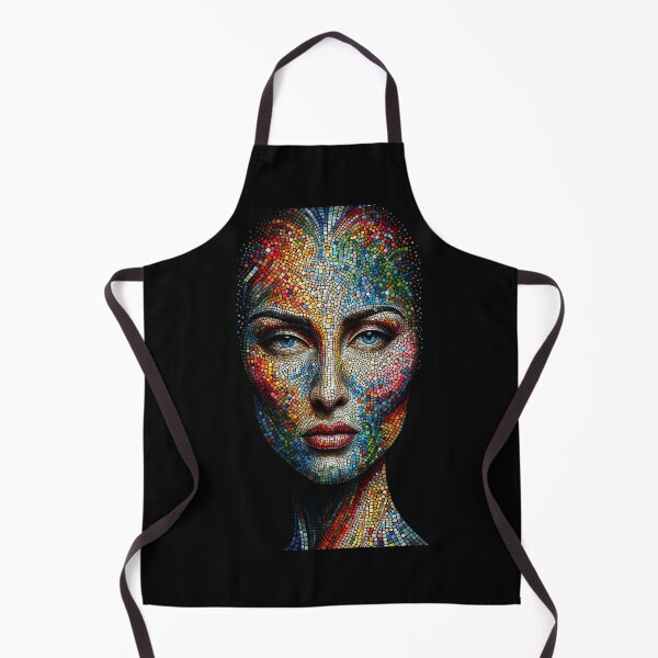 Item preview, Woman's face assembled from small colorful mosaics, creating a vibrant image designed and sold by AndreaMart.