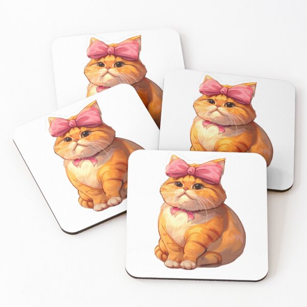 Item preview, Chubby Orange cat with a bow designed and sold by CrispyCats.