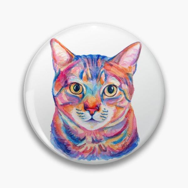 Item preview,  Orange Cat Colorful Hand painted Watercolor Portrait designed and sold by HappyNoireArt.