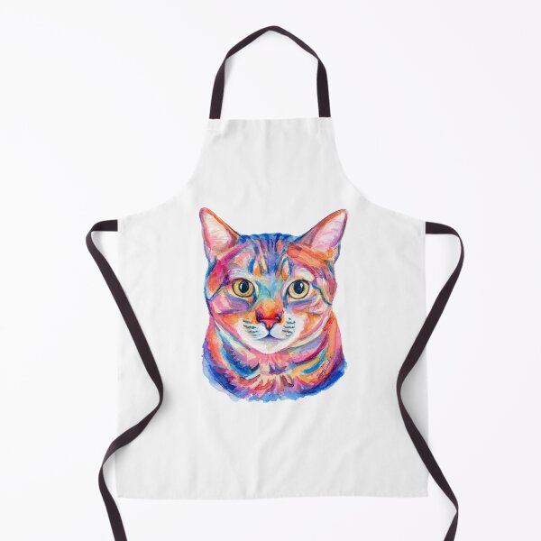 Item preview, Orange Cat Colorful Hand painted Watercolor Portrait designed and sold by HappyNoireArt.