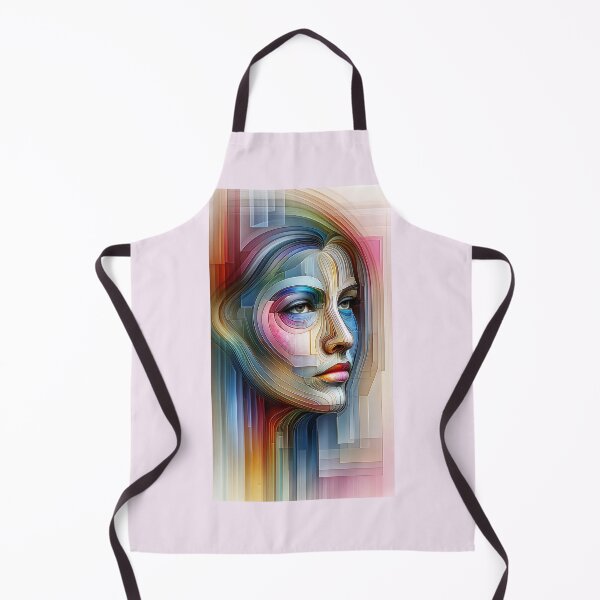 Item preview, Woman's face composed of transparent layers in various colors, creating a depth effect designed and sold by AndreaMart.