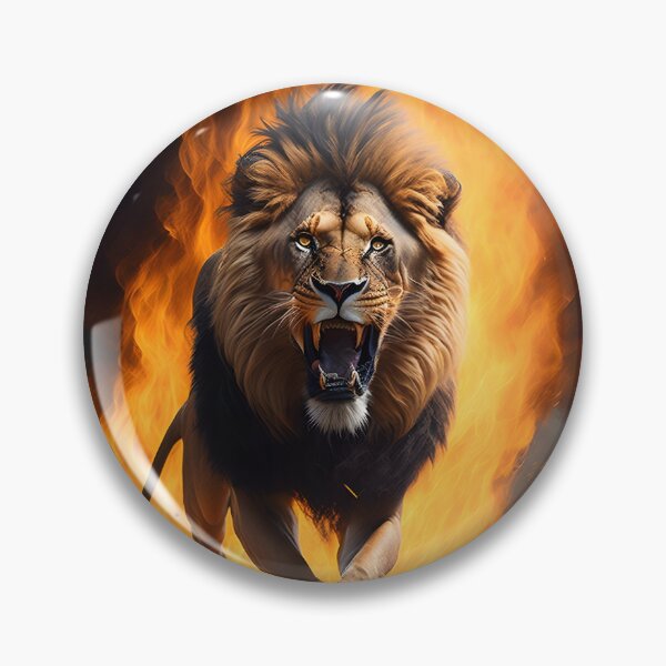 Item preview, A lion on fire for prey designed and sold by Volcano17.