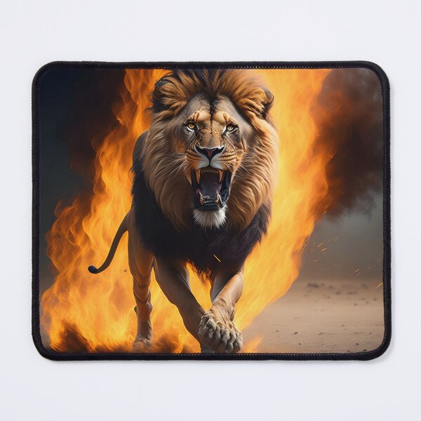 Item preview, A lion on fire for prey designed and sold by Volcano17.