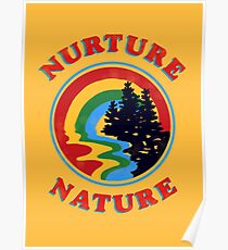 Nurture Nature Vintage Environmentalist Design Poster