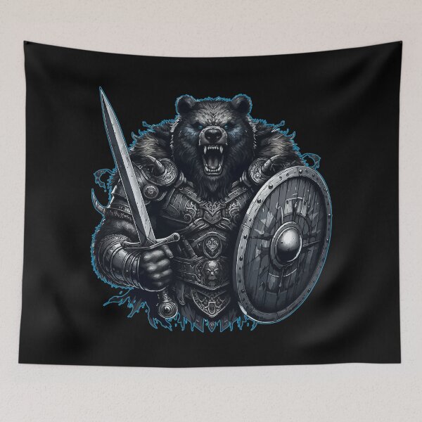 Item preview, Bear Berserker Norse Mythology Viking Warrior designed and sold by TomFrontierArt.