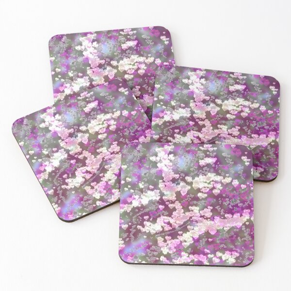 Item preview, Floating Pink and White Hearts on Glass Background designed and sold by Victoria Rose.
