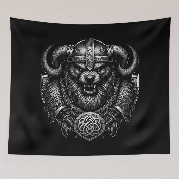 Item preview, Bear Berserker Norse Mythology Viking Warrior designed and sold by TomFrontierArt.