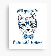 Funny Promposal shirt MEOW! Canvas Print