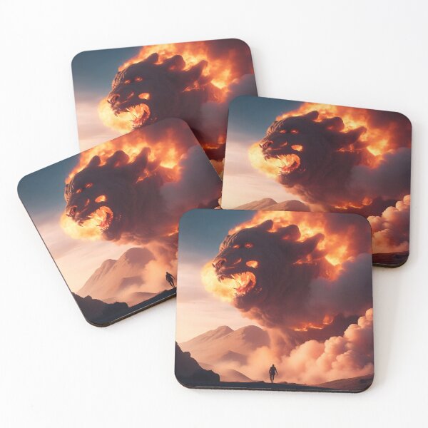 Item preview, An adventurer witnesses a giant fire demon . designed and sold by Volcano17.