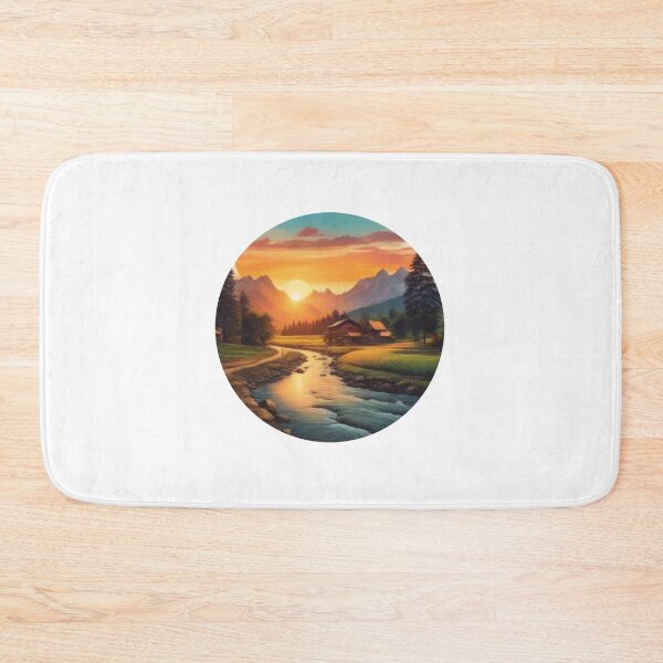 Item preview, Tranquil Countryside Sunset Sticker (1102) designed and sold by WASjourney.
