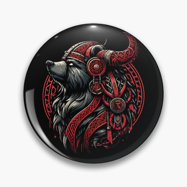 Item preview,  Red And Black Bear Berserker Norse Viking Warrior designed and sold by TomFrontierArt.