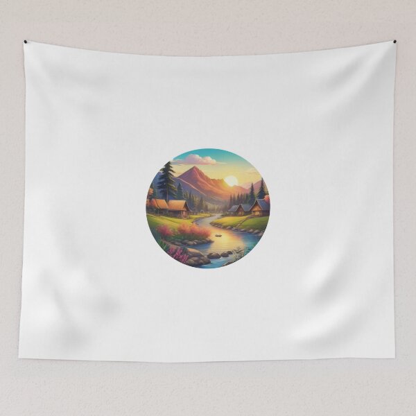 Item preview, Whimsical River View Sticker (1110) designed and sold by WASjourney.