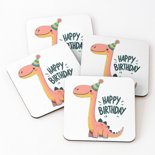Item preview, Kawaii Happy Birthday Dinosaur Brontosaurus Party designed and sold by TomFrontierArt.