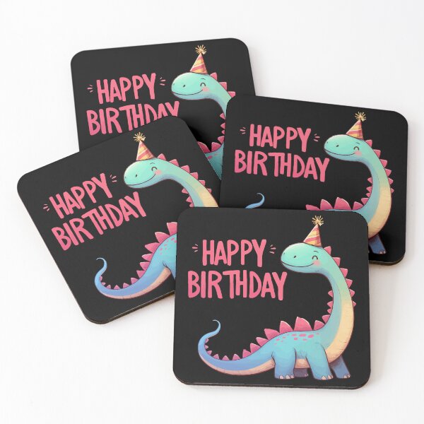 Item preview, Kawaii Happy Birthday Dinosaur Brontosaurus Party designed and sold by TomFrontierArt.