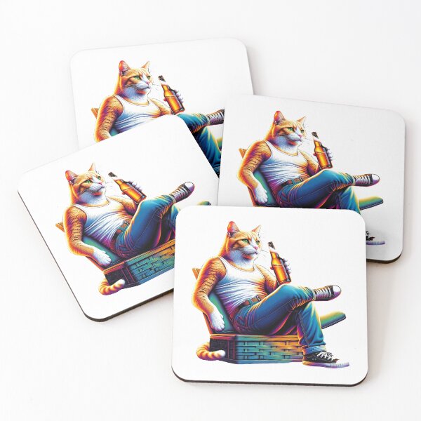 Item preview, Cool Cat Relaxing with Beer designed and sold by RetroPop23.