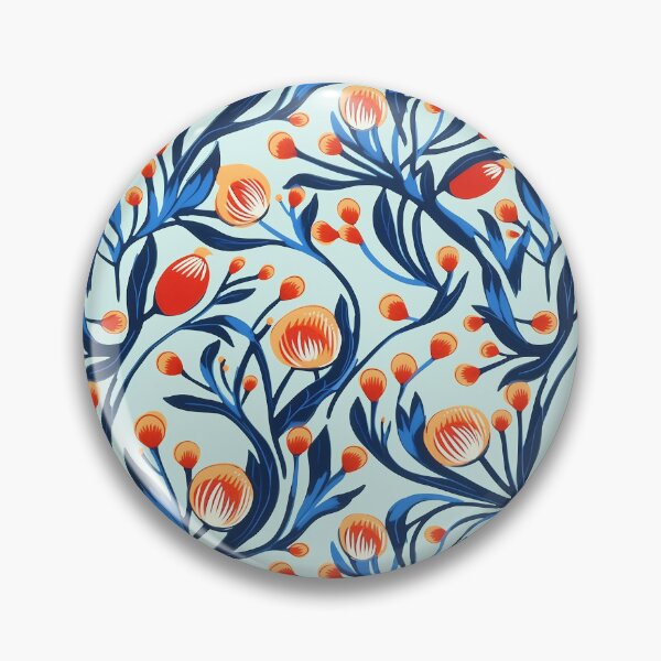 Item preview, Capullos rojos abstractos y vides azules designed and sold by Alfredus.