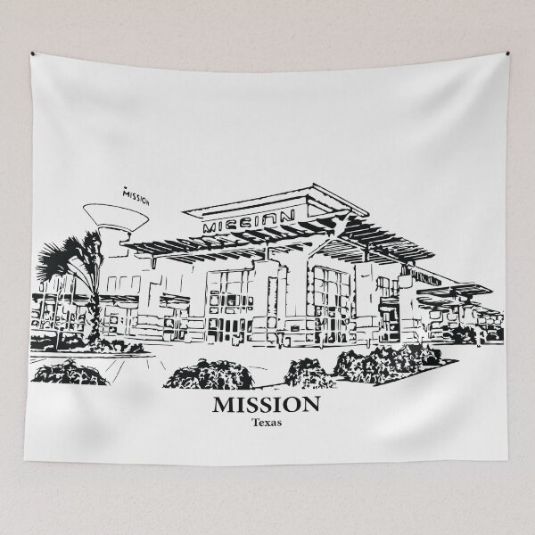 Artikelvorschau, Mission – Texas entworfen und verkauft von Lakeric Cityscapes.