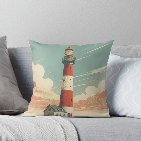 Item preview, Vintage travel poster - Minimalist lighthouse on the stormy sea in retro style designed and sold by pod24.