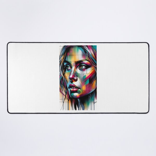 Item preview, Woman's face in a rough, street-style graffiti with bright colors and bold outlines designed and sold by AndreaMart.