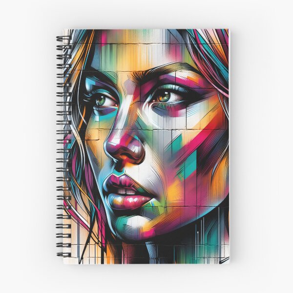 Item preview, Woman's face in a rough, street-style graffiti with bright colors and bold outlines  designed and sold by AndreaMart.