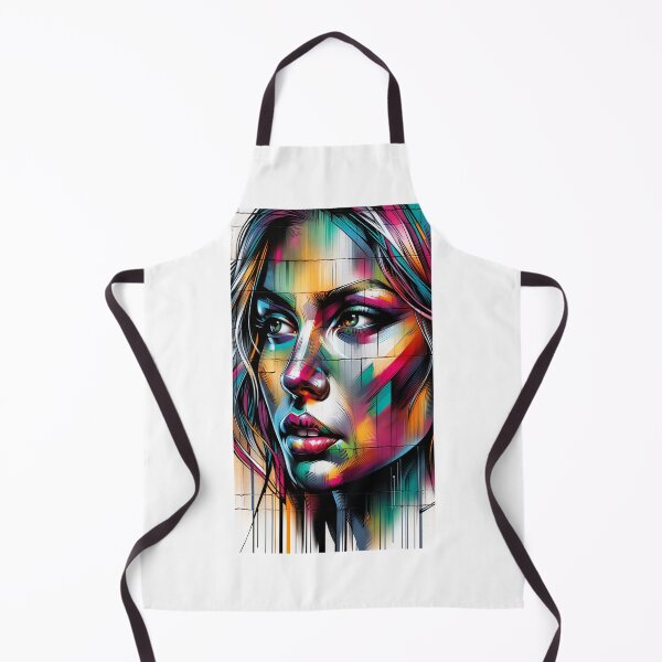Item preview, Woman's face in a rough, street-style graffiti with bright colors and bold outlines designed and sold by AndreaMart.