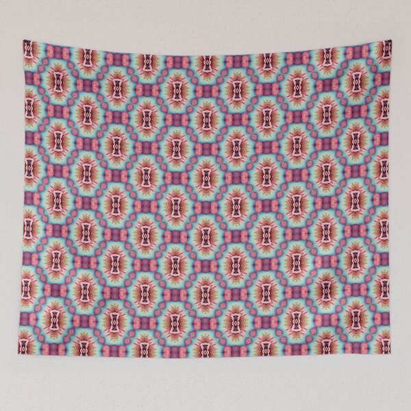 Item preview, Vibrant Blue Pink & Brown Floral Heart Shaped Seamless Pattern Design, Abstract Designs, Unique Gifts, Digital Art Prints, Trendy Textiles designed and sold by ATSCreationsZA.