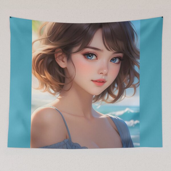 Item preview, anime Manga style beauty skillfully drawn beach girl good gift for her iphone case all models designed and sold by naivnoia.