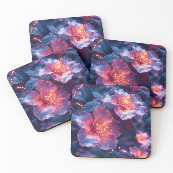 Item preview, Cyberpunk Flowers seamless pattern Electric Garden: Cyberpunk Floral Fusion designed and sold by Bankza.