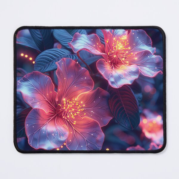 Item preview, Cyberpunk Flowers seamless pattern Electric Garden: Cyberpunk Floral Fusion designed and sold by Bankza.