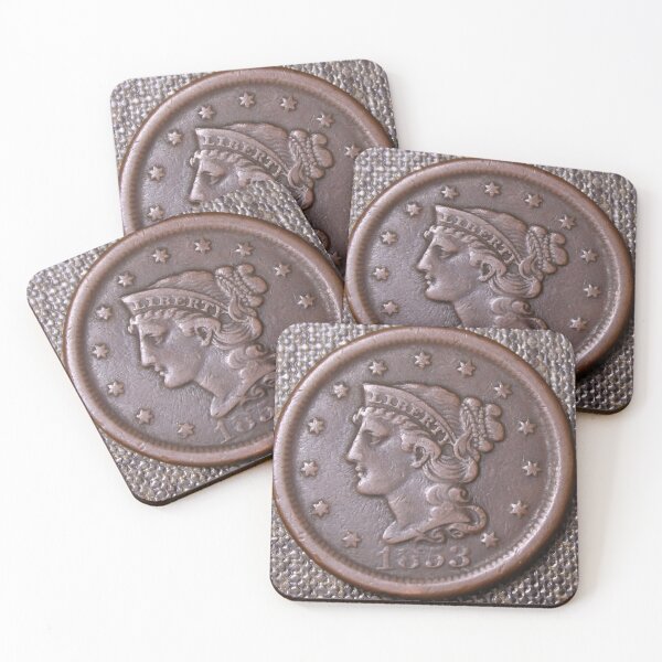Item preview, 1853 Braided Hair Large Cent VF Details designed and sold by coinsxcrochet.