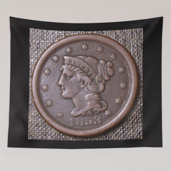 Item preview, 1853 Braided Hair Large Cent VF Details designed and sold by coinsxcrochet.