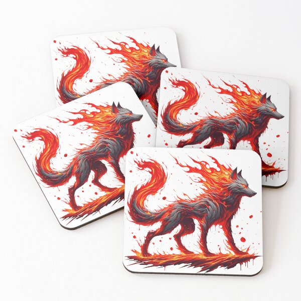 Item preview, Black Fire Lava Wolf, Ai Generated Art  designed and sold by ACC .