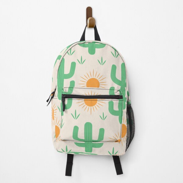 Item preview, Cute Green Cactus with Abstract Orange Sun Pattern  designed and sold by Yasminepatterns .