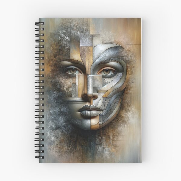 Item preview, Woman's face, created by combining various textures like canvas, metal, and glass designed and sold by AndreaMart.