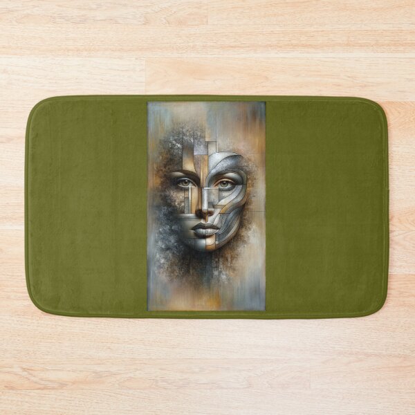 Item preview, Woman's face, created by combining various textures like canvas, metal, and glass designed and sold by AndreaMart.