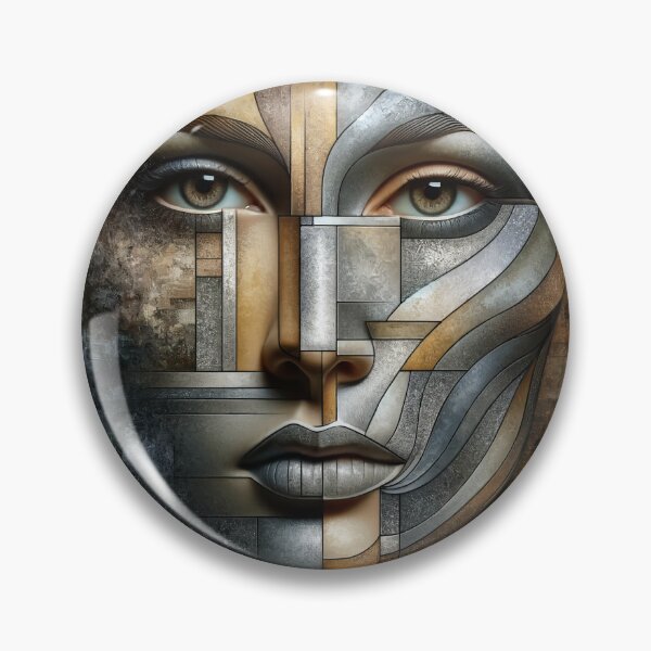 Item preview, Woman's face, created by combining various textures like canvas, metal, and glass designed and sold by AndreaMart.